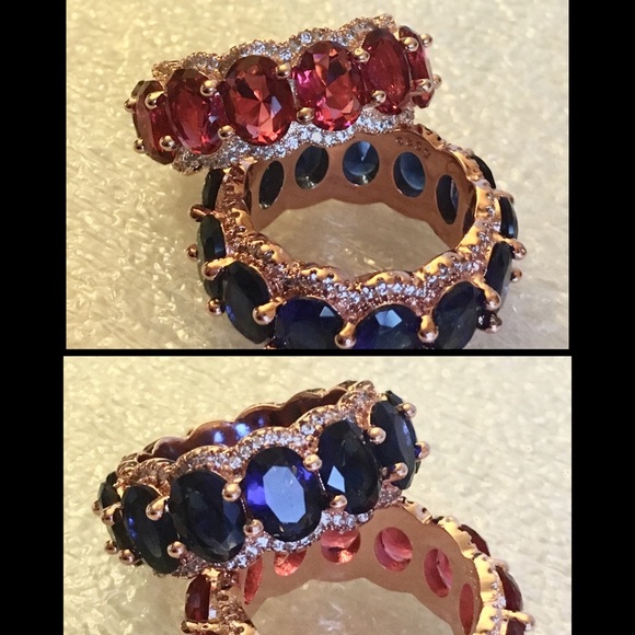 Sublime Sapphire Paved Rose Gold Wedding Band Ring - Picture 3 of 7